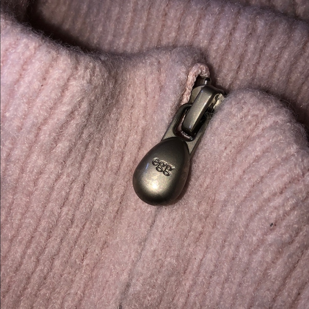 Egg Trading Cashmere Knit Zip Up Jacket‎ Pink Size S/M Cozy - Picture 2 of 6